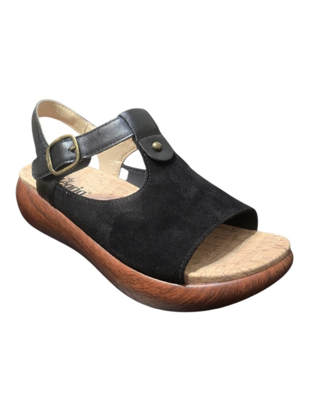 Alegria Betsie Dream Fit Stretch Platform Sandal - Black - Size 38 (8-8.5) - NIB
